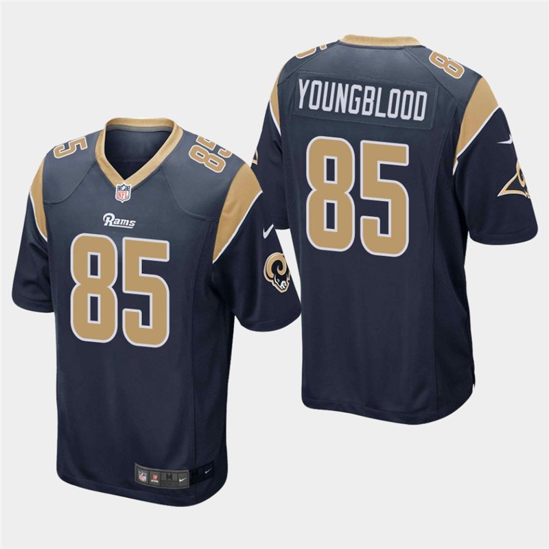 Los Angeles Rams #85 Jack Youngblood Navy Stitched Game Jersey
