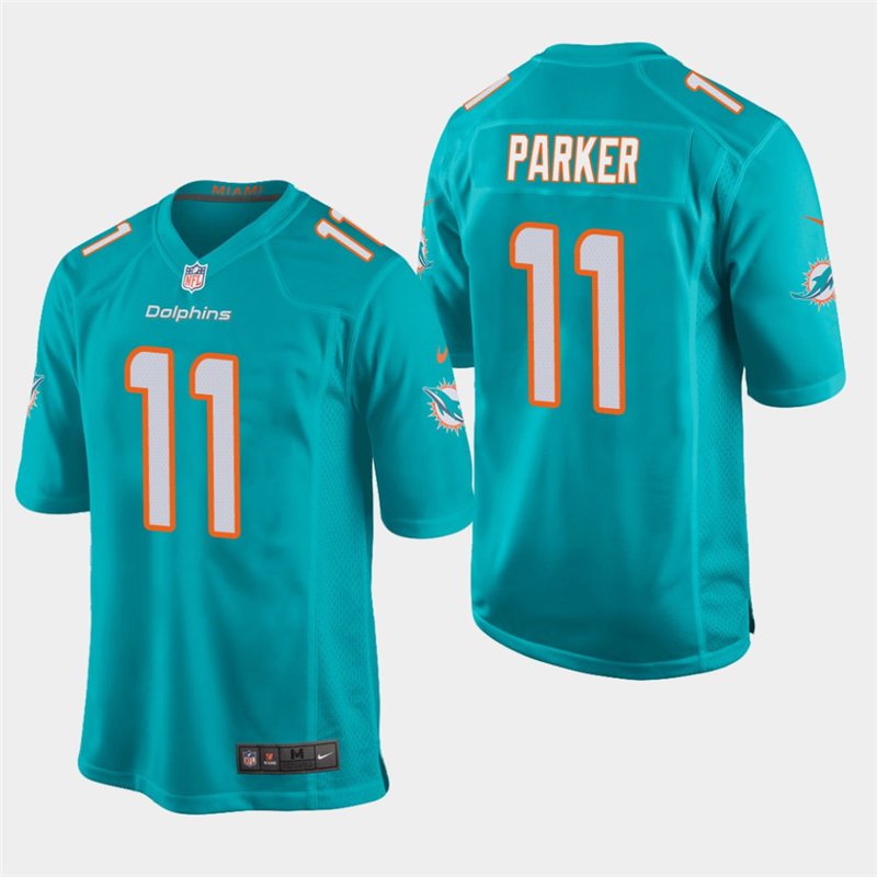 Miami Dolphins #11 DeVante Parker Aqua Stitched Game Jersey