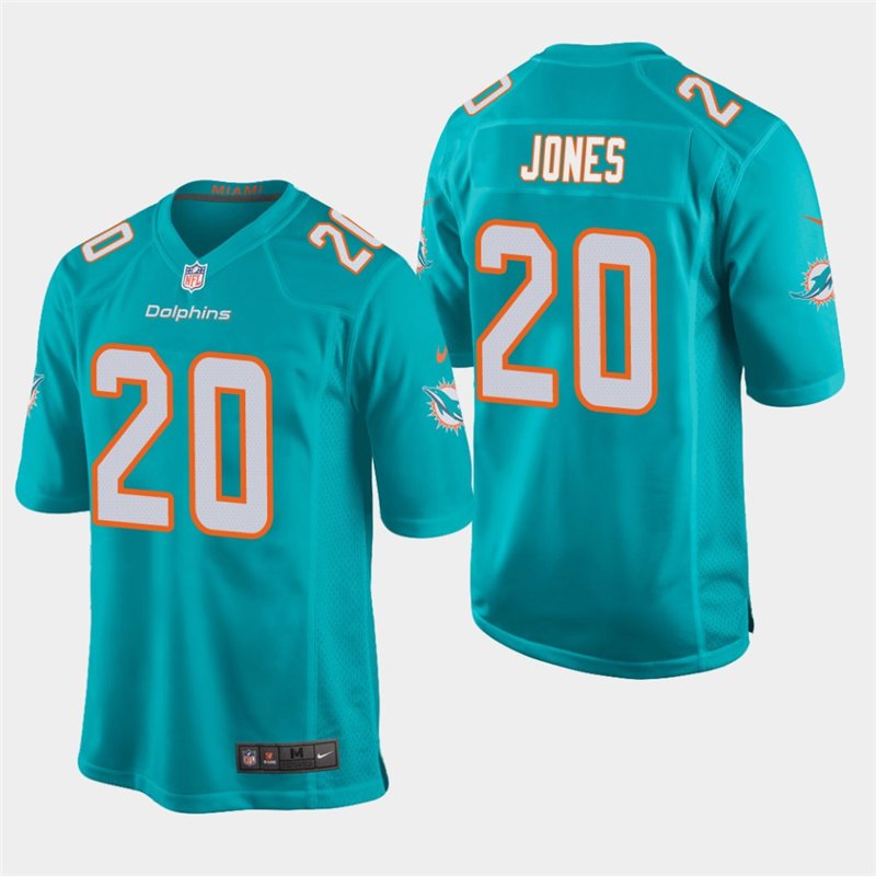 Miami Dolphins #20 Reshad Jones Aqua Stitched Game Jersey