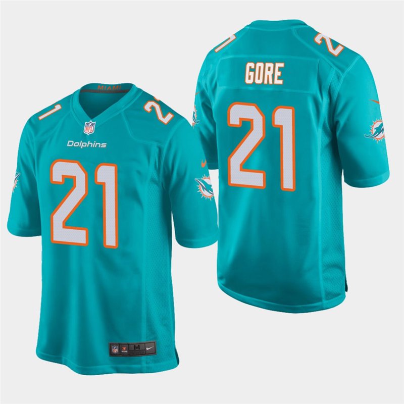 Miami Dolphins #21 Frank Gore Aqua Stitched Game Jersey