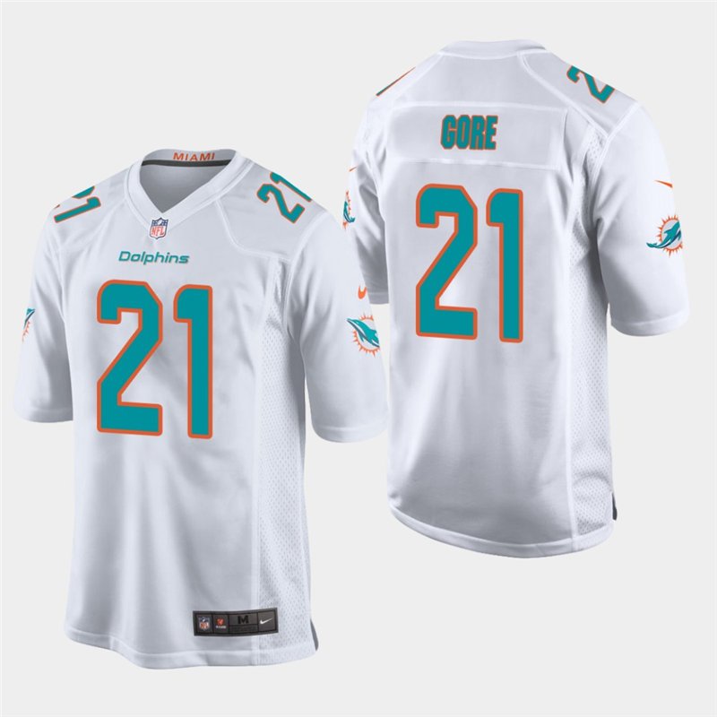 Miami Dolphins #21 Frank Gore White Stitched Game Jersey