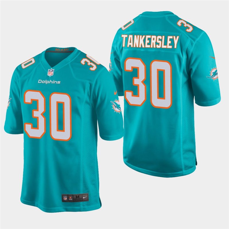 Miami Dolphins #30 Cordrea Tankersley Aqua Stitched Game Jersey