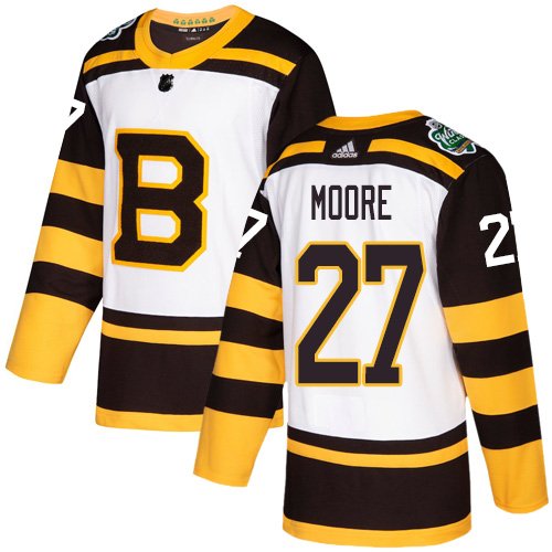 Men's Boston Bruins #27 John Moore White 2019 Winter Classic Jersey
