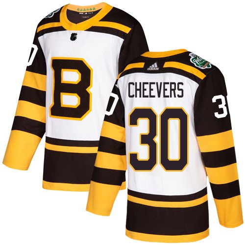 Men's Boston Bruins #30 Gerry Cheevers White 2019 Winter Classic Jersey