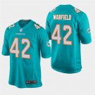 Miami Dolphins #42 Paul Warfield Aqua Stitched Game Jersey