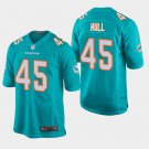 Miami Dolphins #45 Mike Hull Aqua Stitched Game Jersey