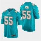 Miami Dolphins #55 Junior Seau Aqua Stitched Game Jersey