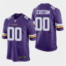 Minnesota Vikings #00 Custom Name and Number Purple Stitched Game Jersey