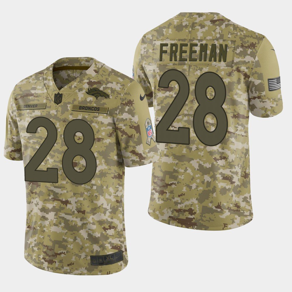 Men's Denver Broncos Royce Freeman 2018 Salute To Service Camo Jersey