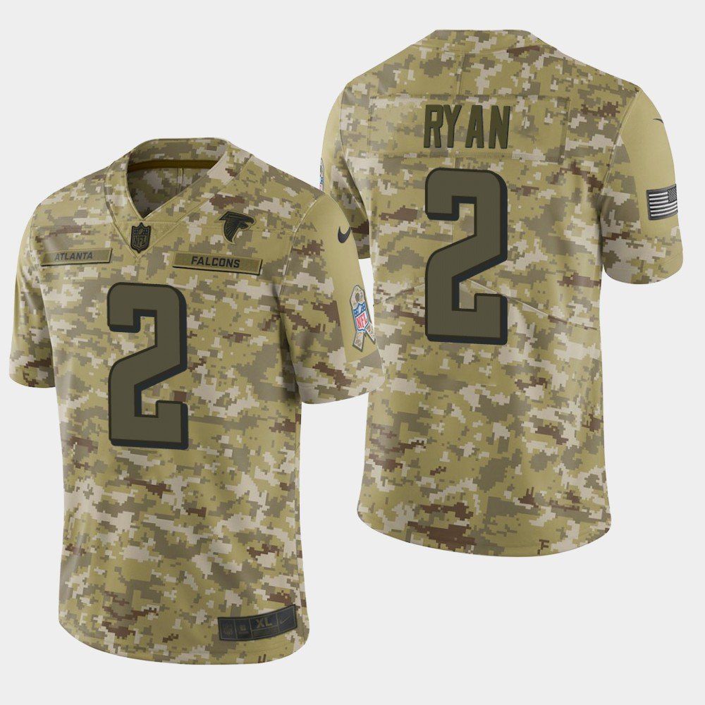 Men's Atlanta Falcons #2 Matt Ryan 2018 Salute To Service Camo Jersey