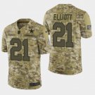 Men's Dallas Cowboys #21 Ezekiel Elliott 2018 Salute To Service Camo Jersey