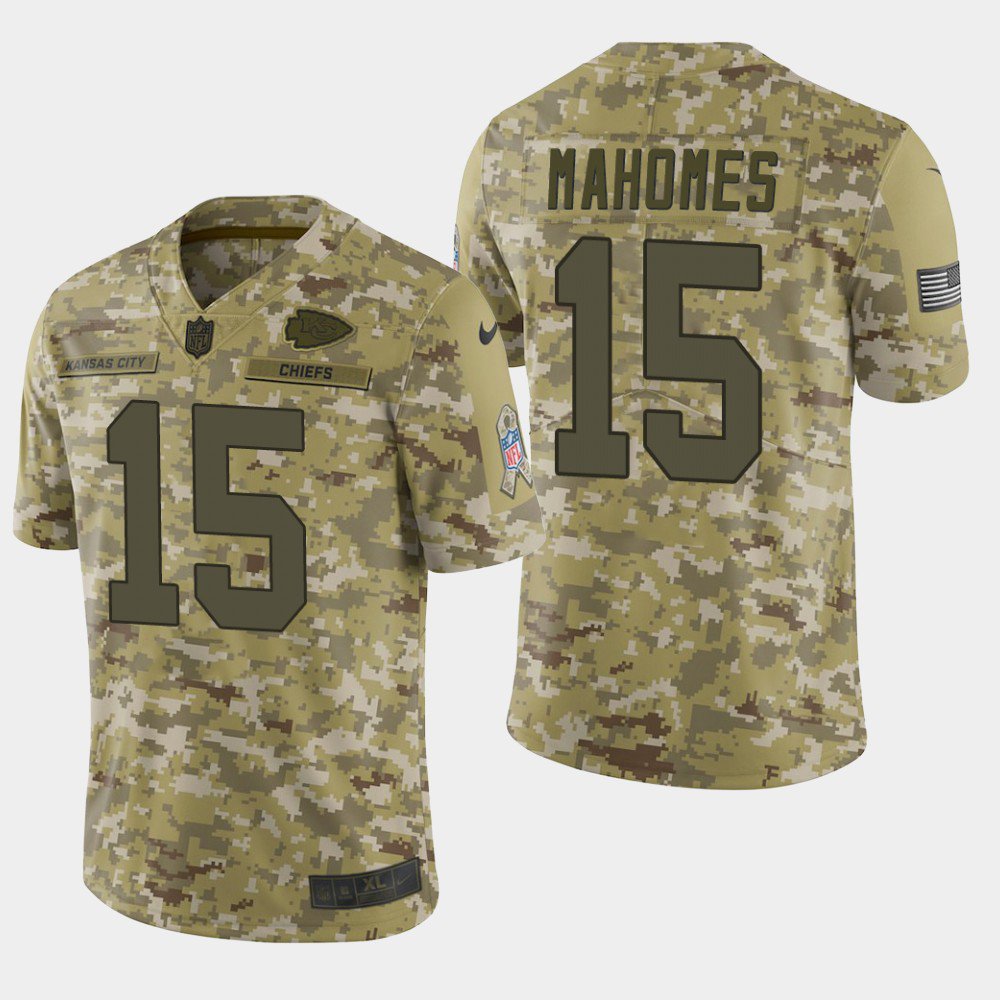 Men's Kansas City Chiefs #15 Patrick Mahomes II 2018 Salute To Service ...