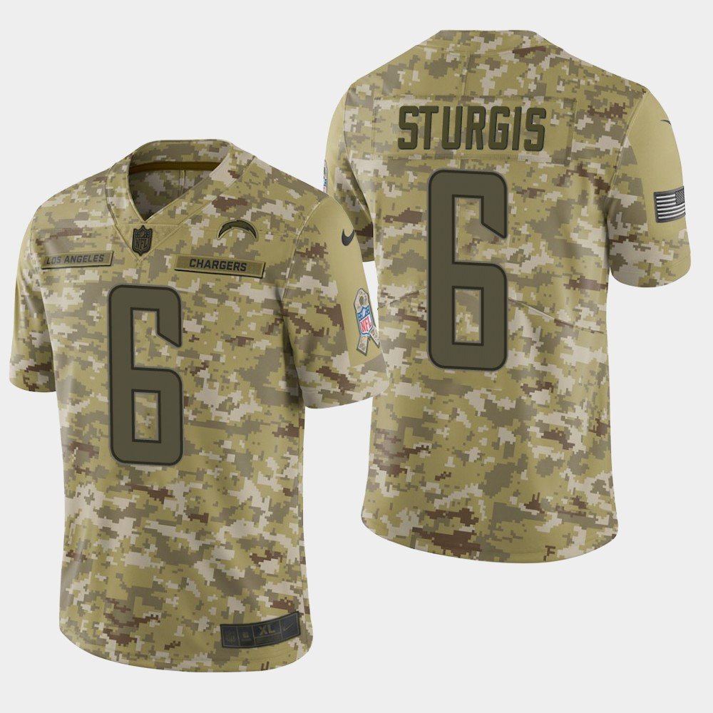 Men's Los Angeles Chargers #6 Caleb Sturgis 2018 Salute To Service Camo Jersey