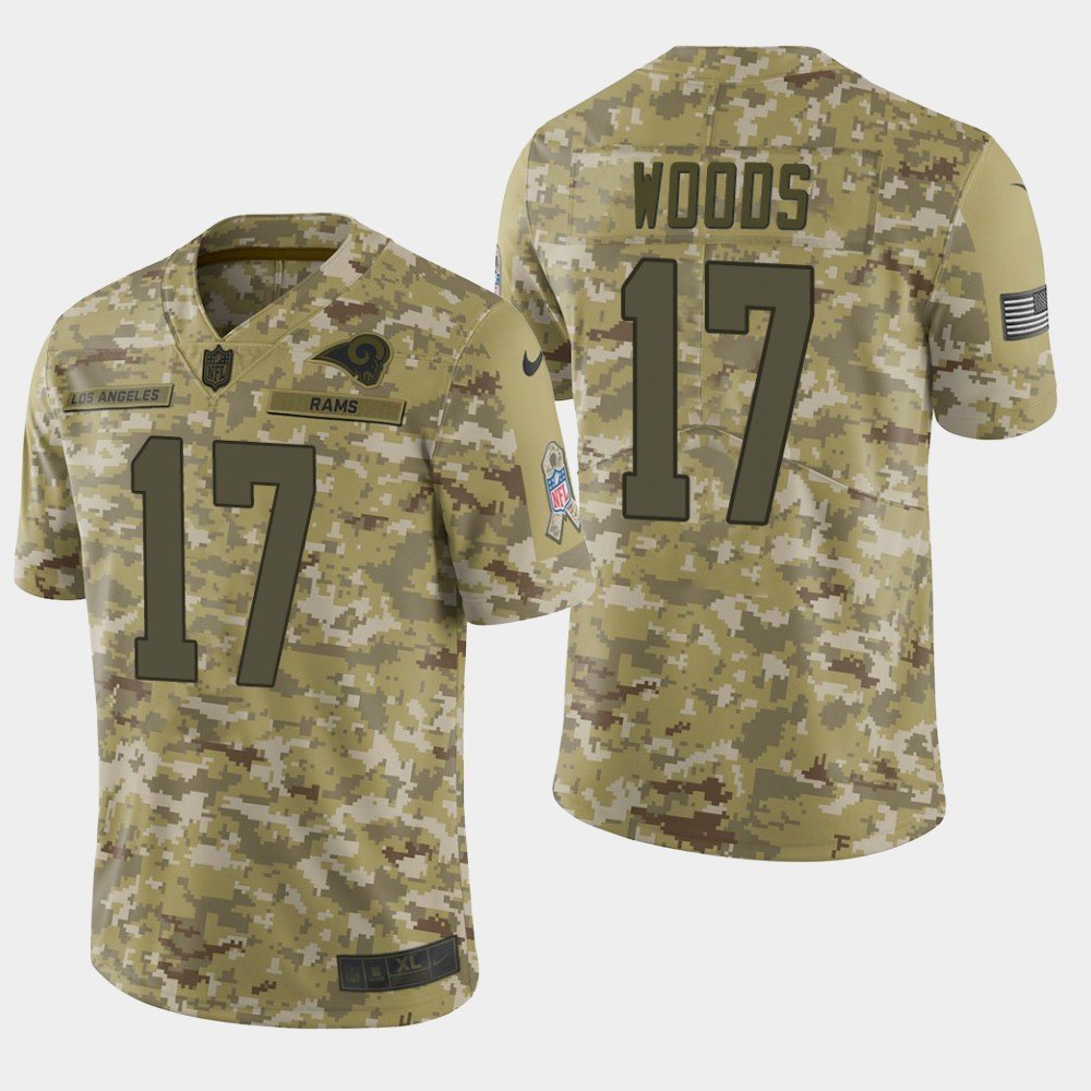 Men's Los Angeles Rams #17 Robert Woods 2018 Salute To Service Camo Jersey