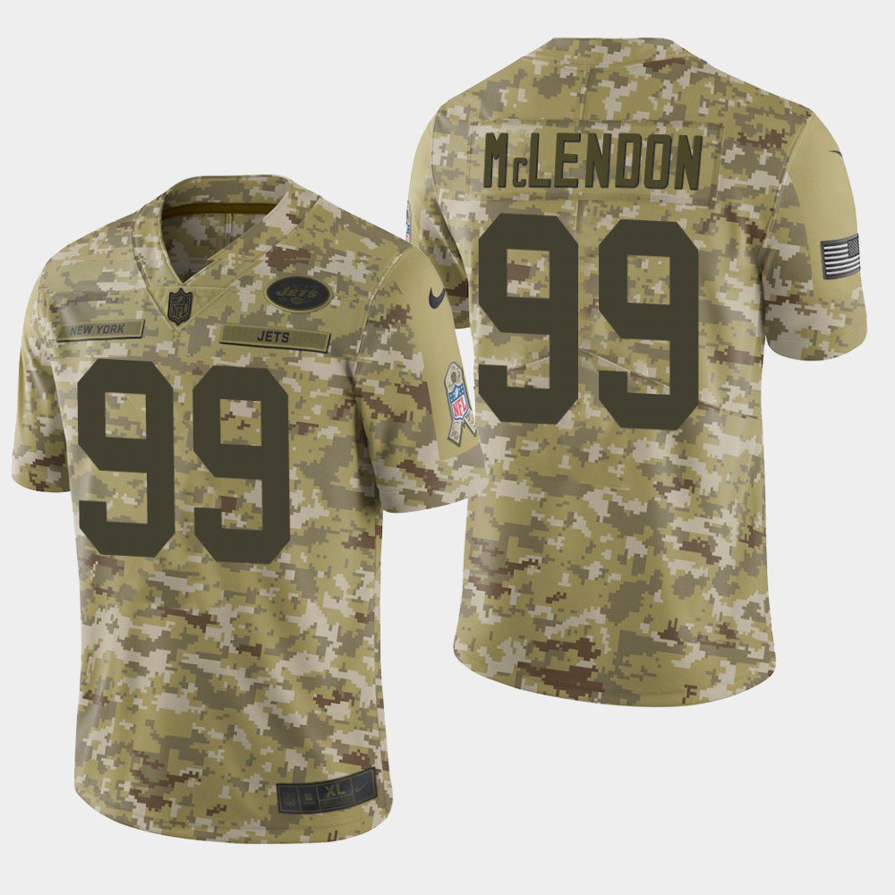 Men's New York Jets #99 Steve McLendon 2018 Salute To Service Camo Jersey