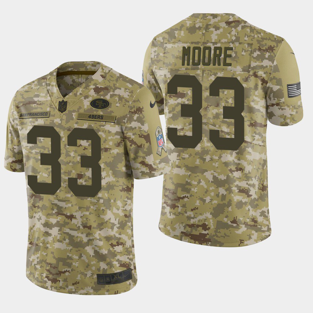 Men's San Francisco 49ers #33 Tarvarius Moore 2018 Salute To Service Camo Jersey
