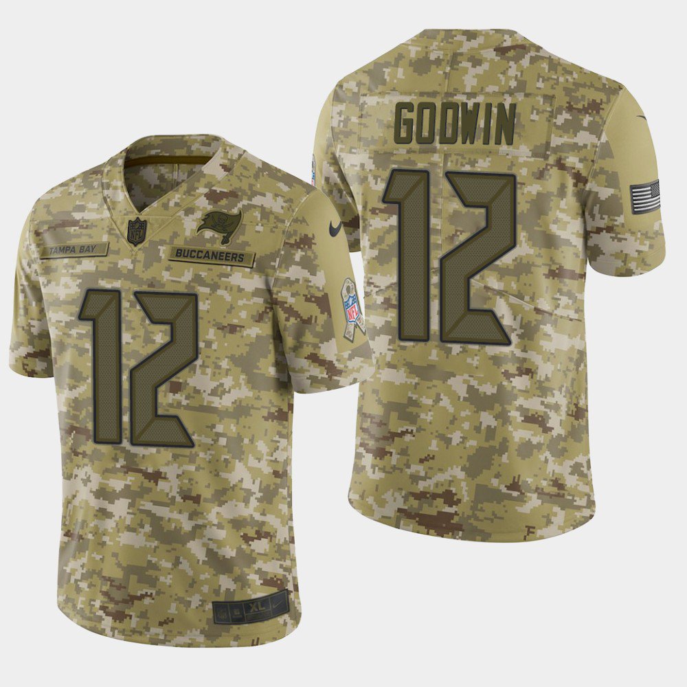 Men's Tampa Bay Buccaneers #12 Chris Godwin 2018 Salute To Service Camo Jersey