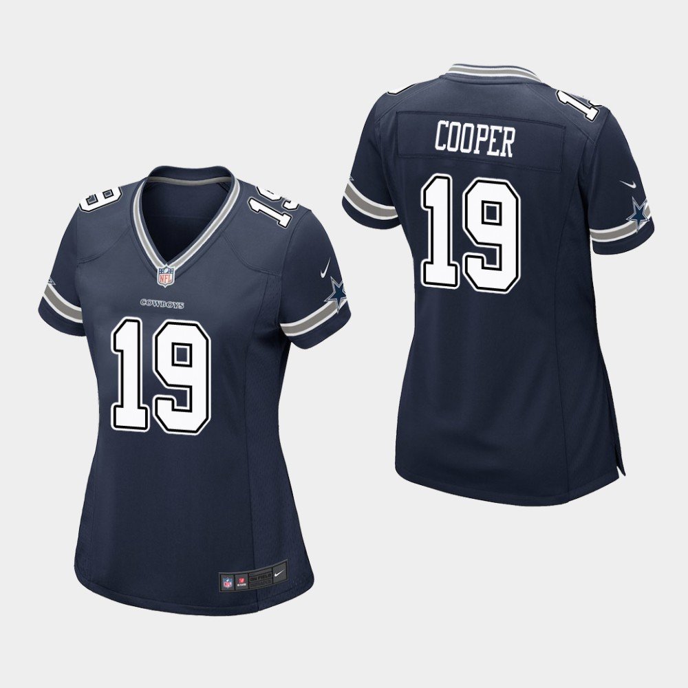 Women's Cowboys Amari Cooper Navy Game Stitched Jersey