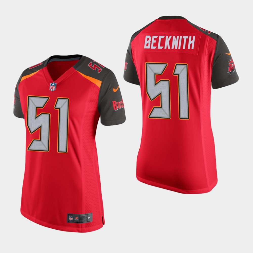 Women's Buccaneers Kendell Beckwith Red Game Stitched Jersey