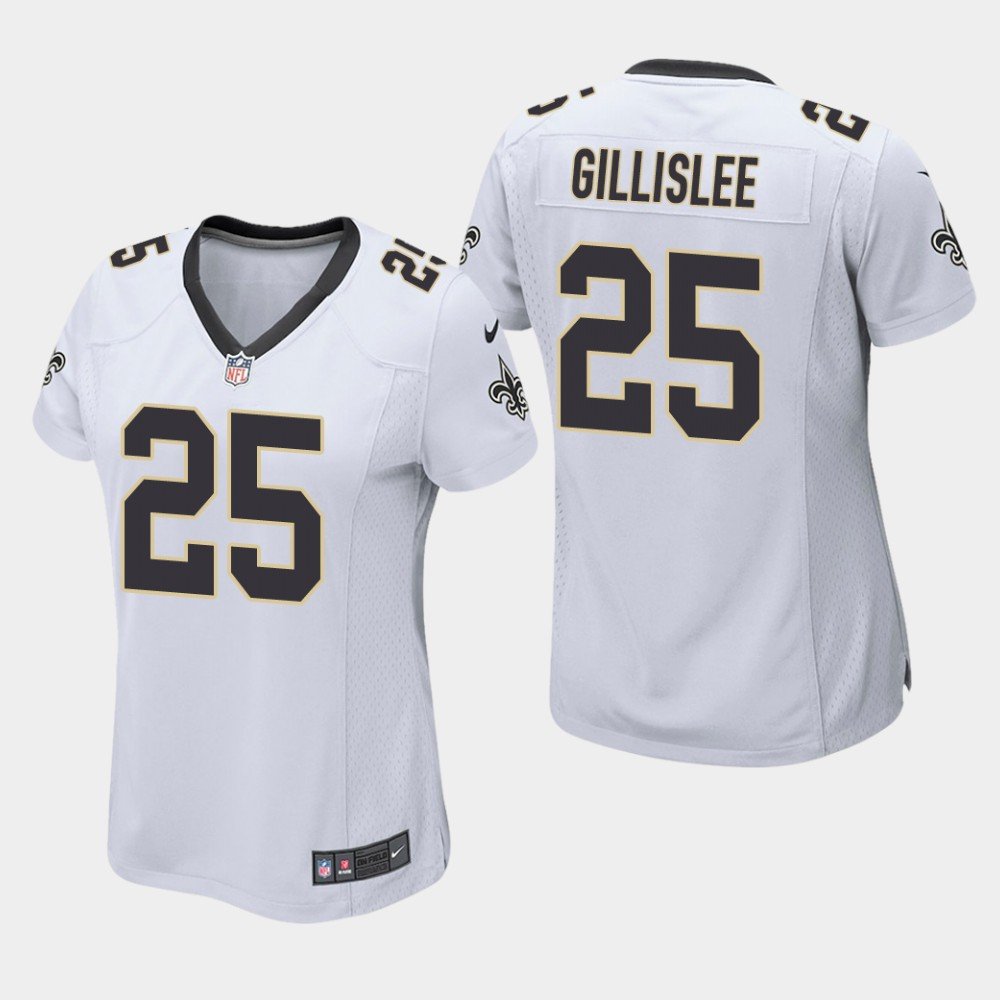 Women's Saints Mike Gillislee White Game Stitched Jersey