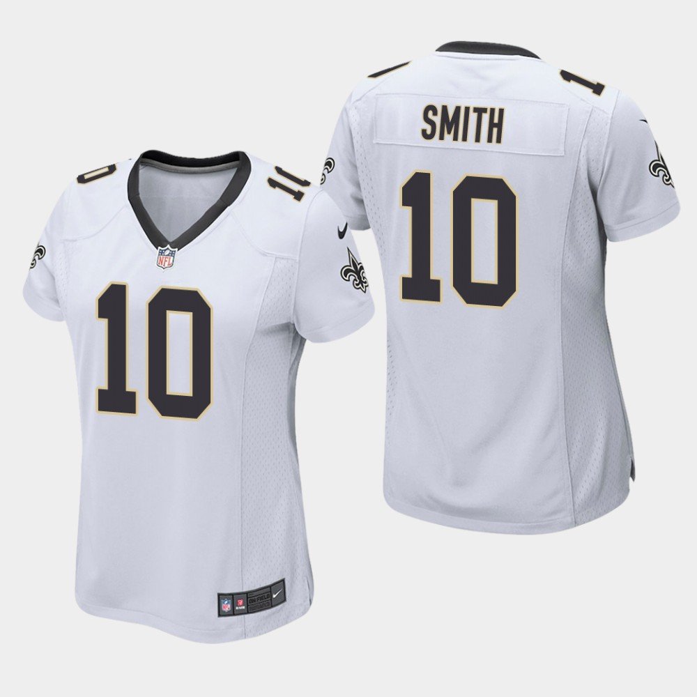 Women's Saints Tre'Quan Smith White Game Stitched Jersey
