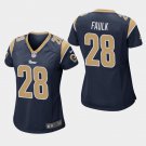 Women's Rams Marshall Faulk Navy Game Stitched Jersey