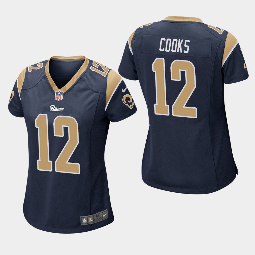 Women's Rams Brandin Cooks Navy Game Stitched Jersey