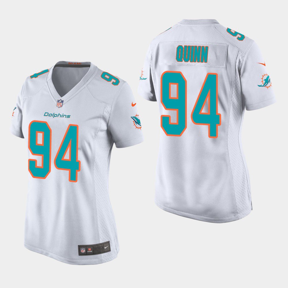 Women's Dolphins Robert Quinn White Game Stitched Jersey