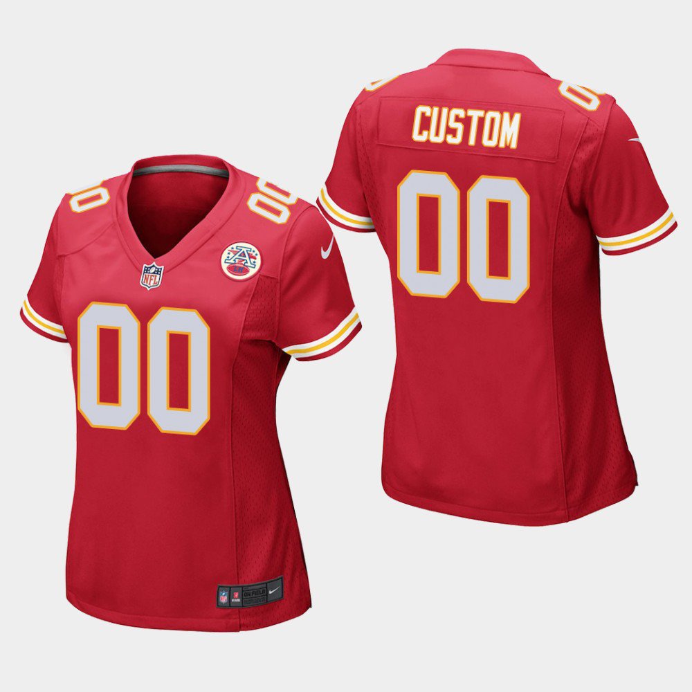 Women's Chiefs Custom Name and Number Red Game Stitched Jersey