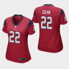 Women's Texans Aaron Colvin Red Game Stitched Jersey