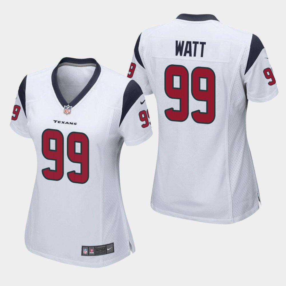 Women's Texans J.J. Watt White Game Stitched Jersey