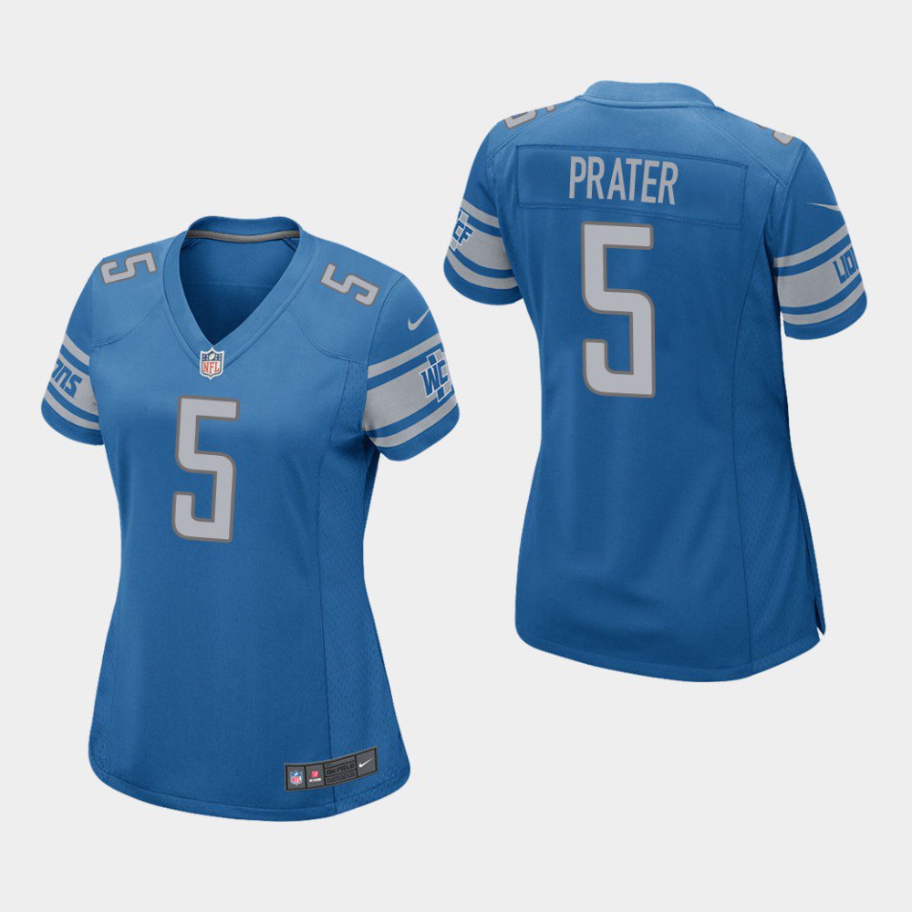Women's Lions Matt Prater Blue Game Stitched Jersey