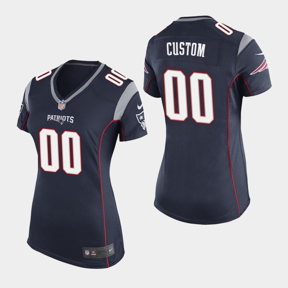 Women's Patriots Custom Name and Number Navy Game Stitched Jersey
