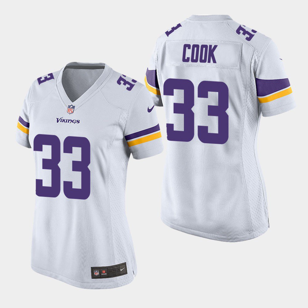 Women's Vikings Dalvin Cook White Game Stitched Jersey