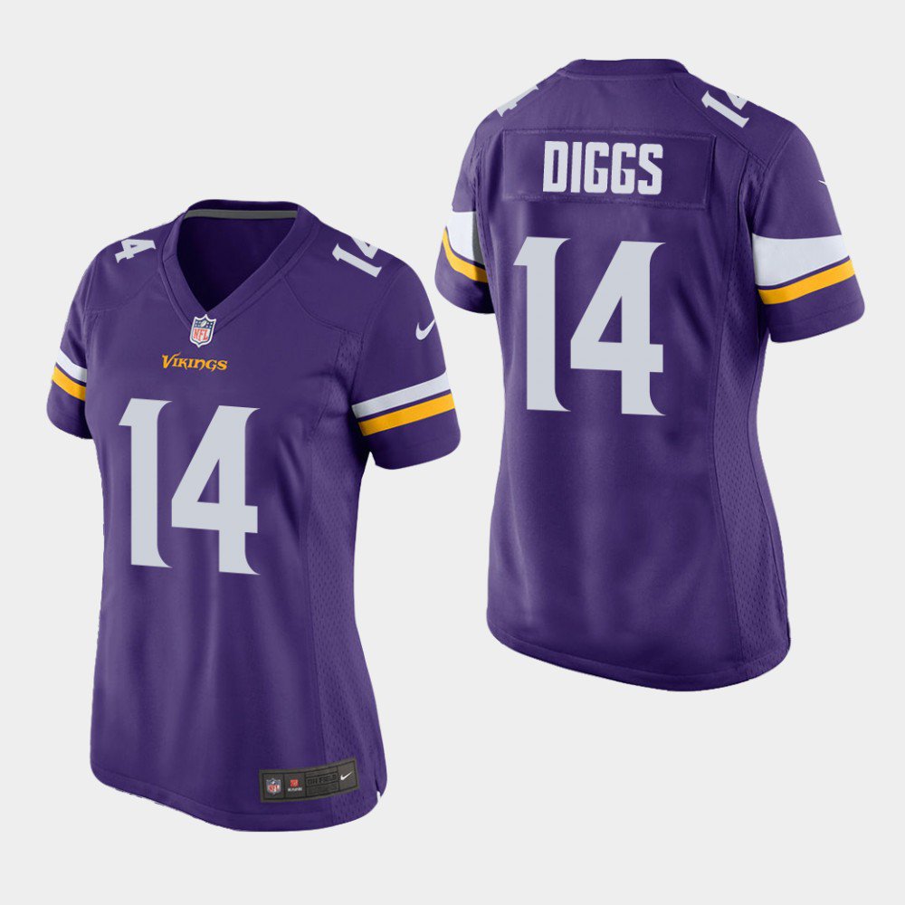 Women's Vikings Stefon Diggs Purple Game Stitched Jersey