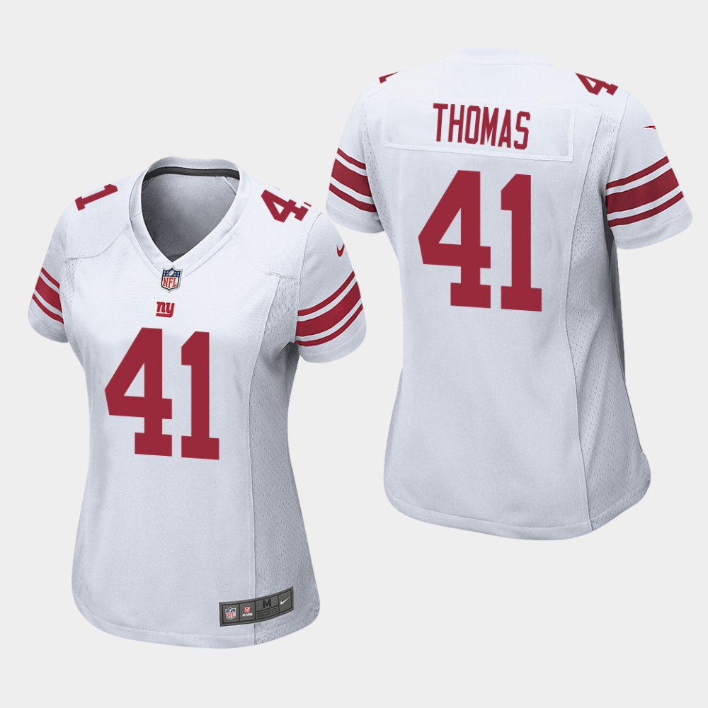 Women's Giants Michael Thomas White Game Stitched Jersey