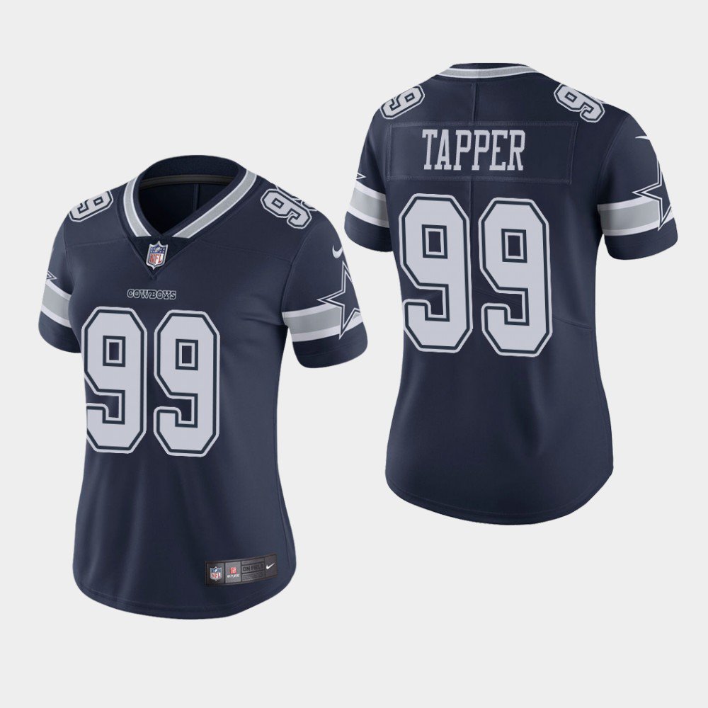 Women's Cowboys Charles Tapper Navy Game Stitched Jersey
