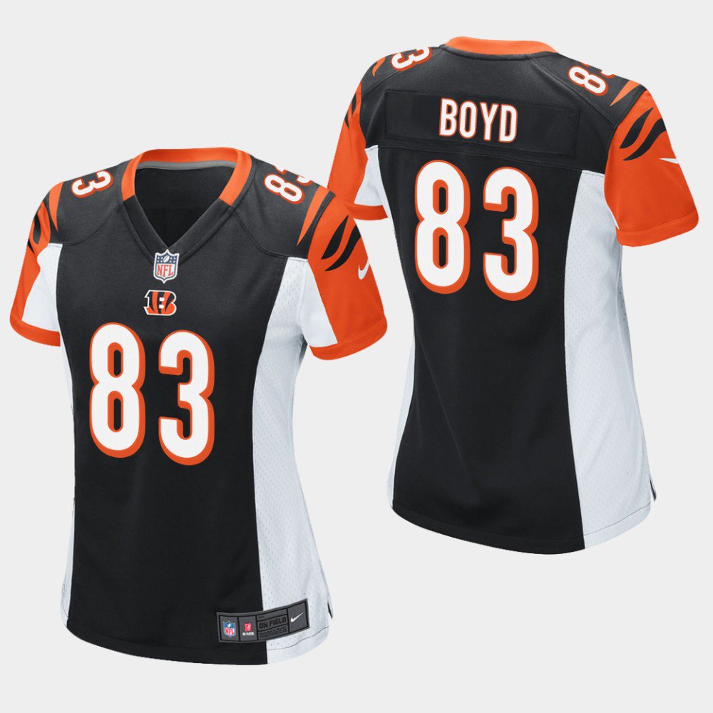 Women's Bengals Tyler Boyd Black Game Stitched Jersey