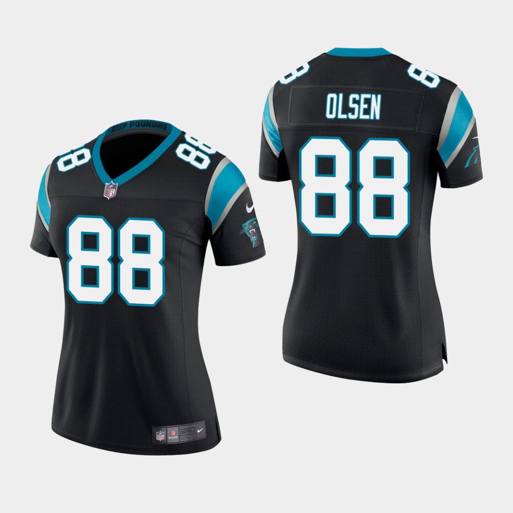 Women's Panthers Greg Olsen Black Game Stitched Jersey