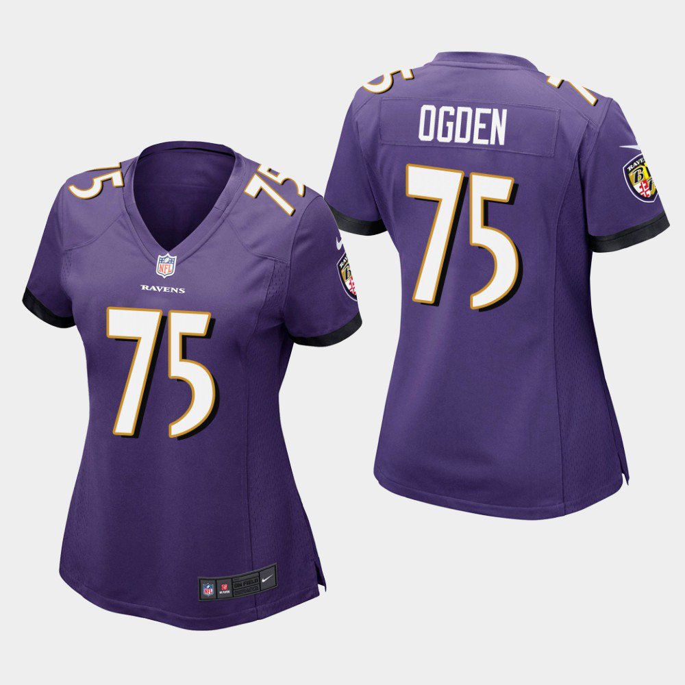 Women's Ravens Jonathan Ogden Purple Game Retired Player Stitched Jersey