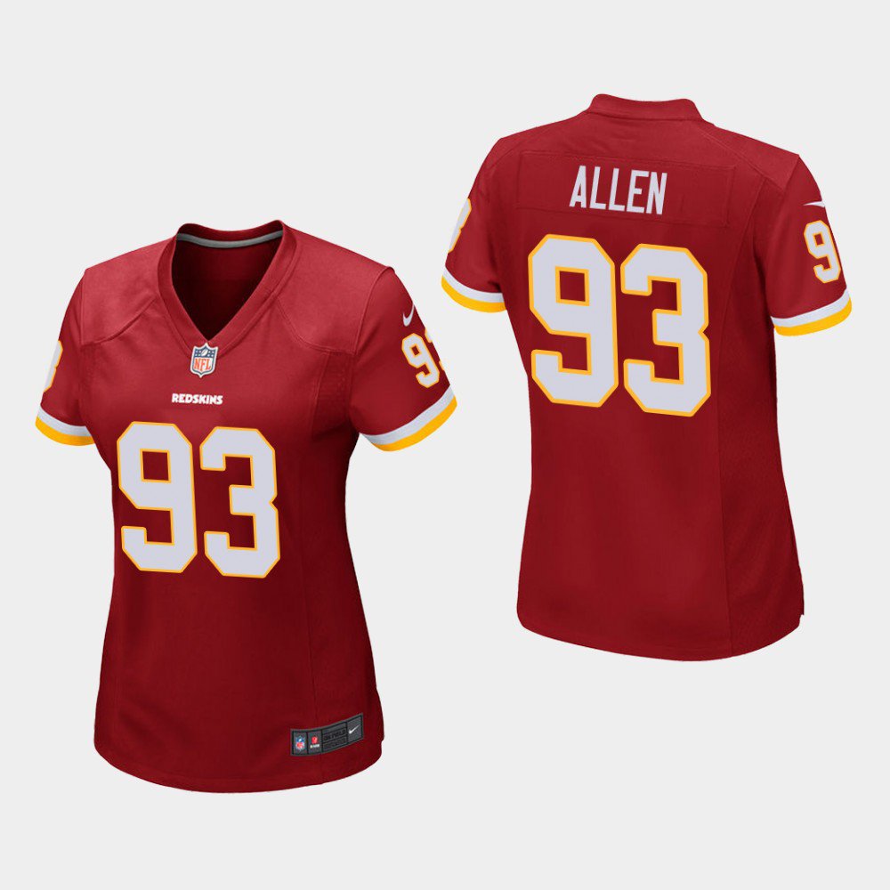 Women's Redskins Jonathan Allen Burgundy Game Stitched Jersey