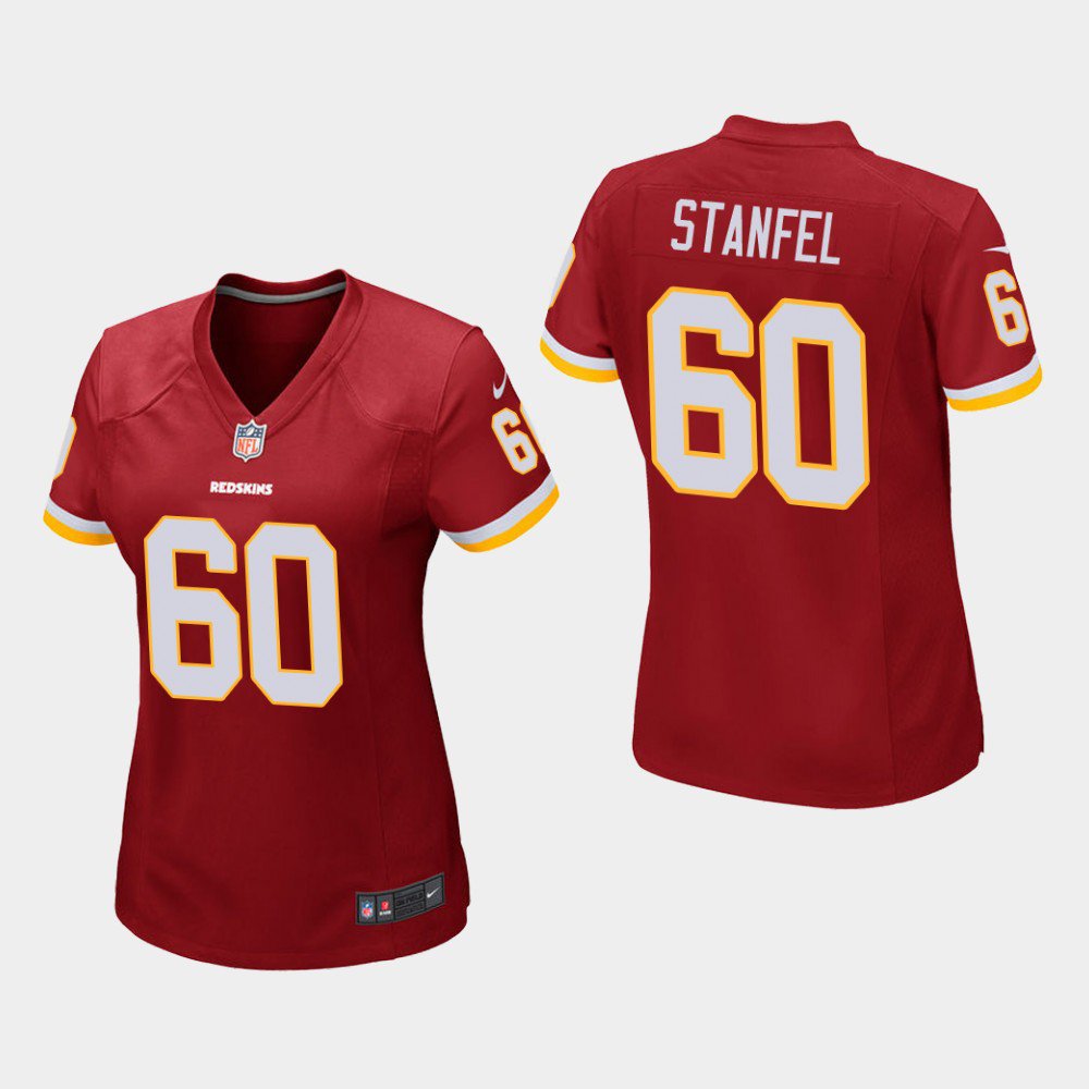 Women's Redskins Dick Stanfel Burgundy Game Retired Player Stitched Jersey