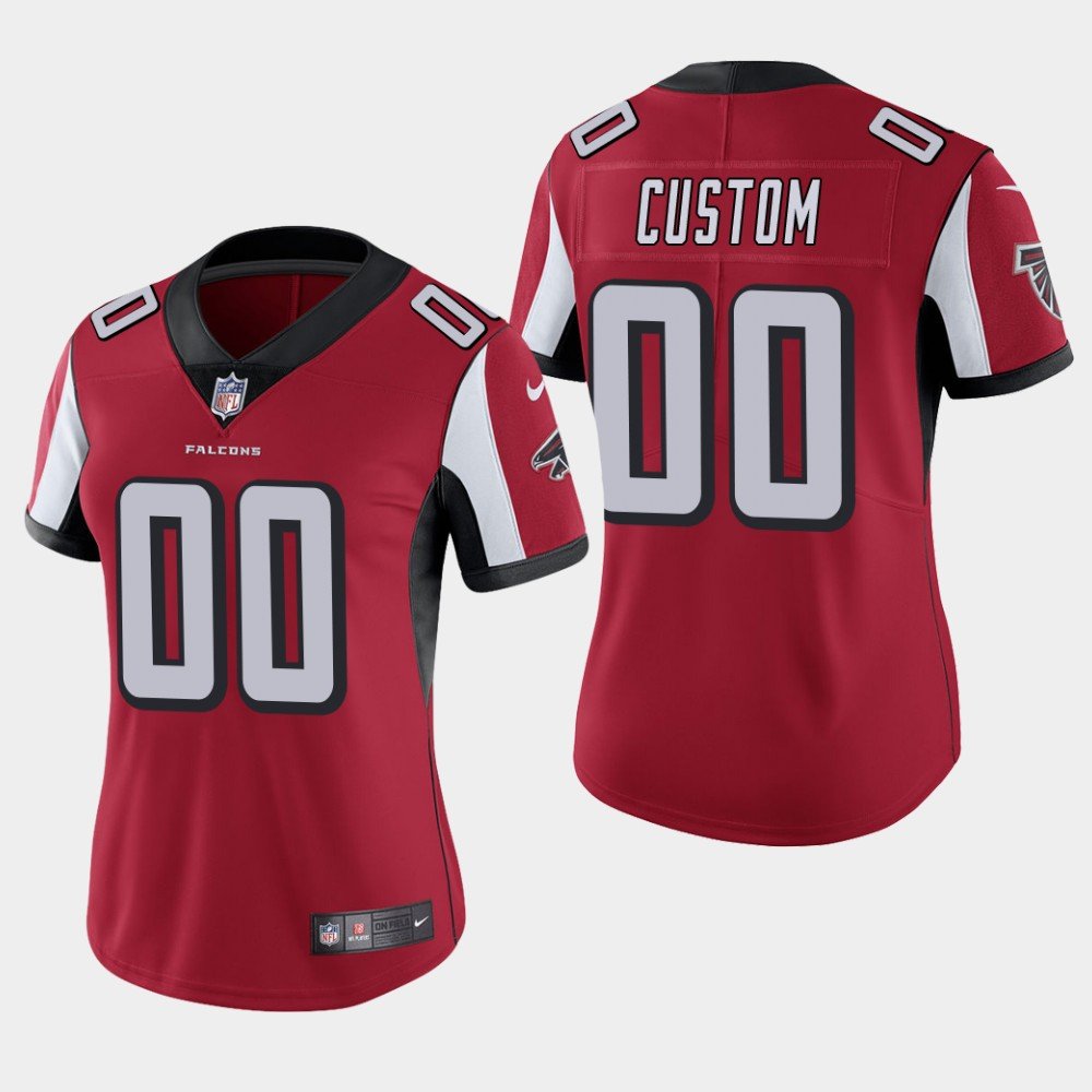Women's Atlanta Falcons #00 Custom Name and Number Red Stitched Jersey