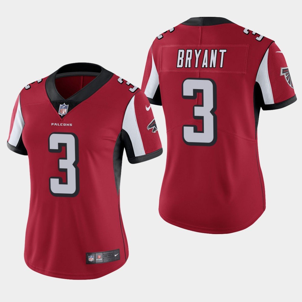 Women's Atlanta Falcons #3 Matt Bryant Red Stitched Jersey