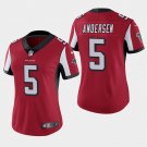 Women's Atlanta Falcons #5 Morten Andersen Red Stitched Jersey