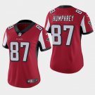Women's Atlanta Falcons #87 Claude Humphrey Red Stitched Jersey