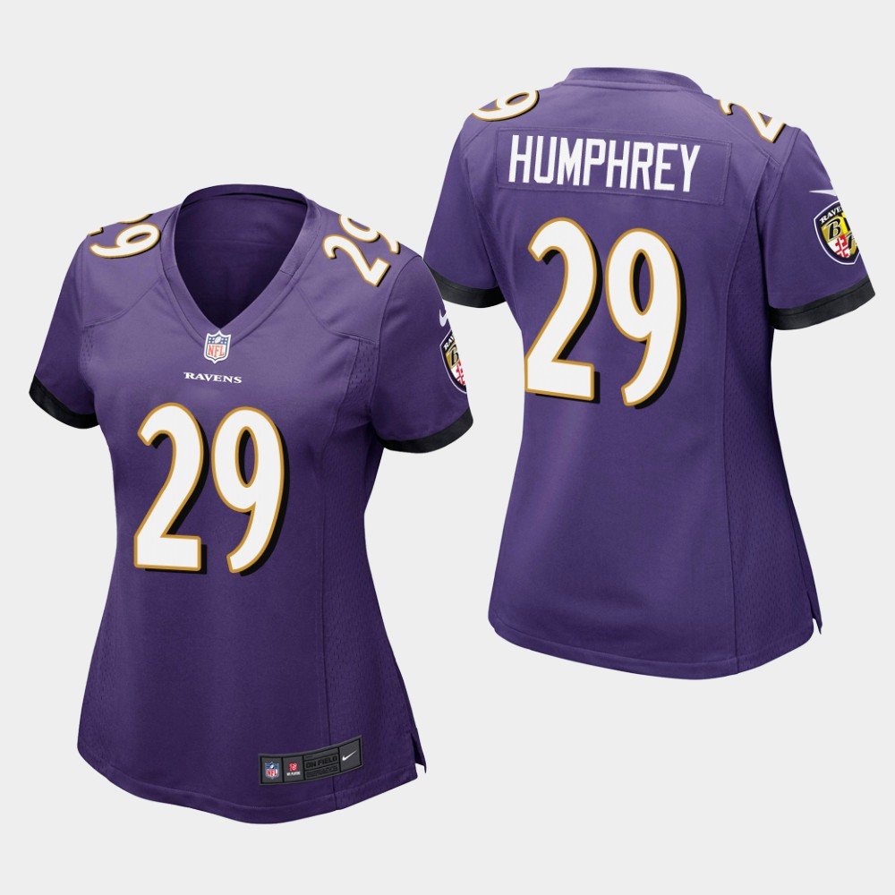 Women's Baltimore Ravens #29 Marlon Humphrey Purple Stitched Jersey