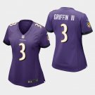 Women's Baltimore Ravens #3 Robert Griffin III Purple Stitched Jersey