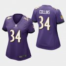 Women's Baltimore Ravens #34 Alex Collins Purple Stitched Jersey