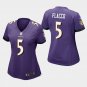 Women's Baltimore Ravens #5 Joe Flacco Purple Stitched Jersey